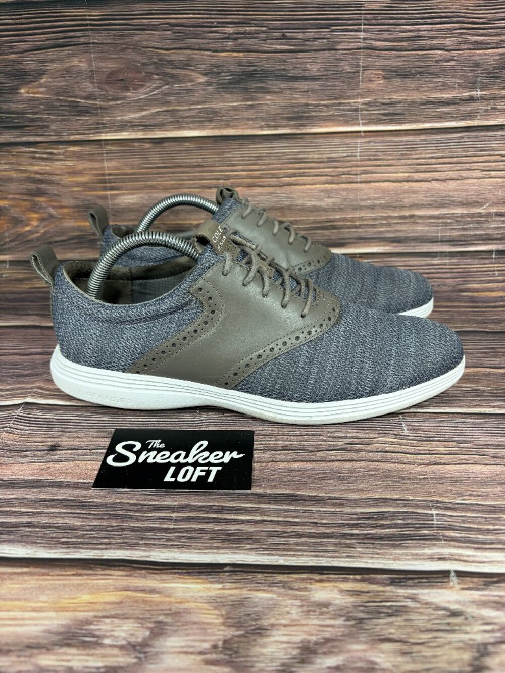 Cole Haan Grand Tour Knit Oxford Men's Gray Lace‎ Up Casual Shoes Size 8.5